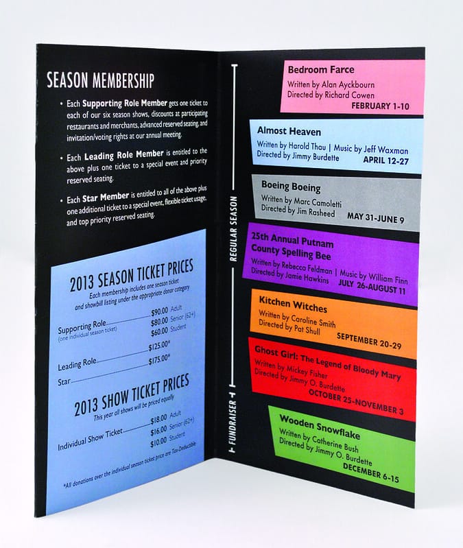 Pre and Post Brochure with ticketing prices