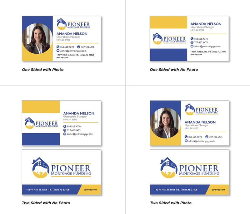 Business Card examples for a real estate firm