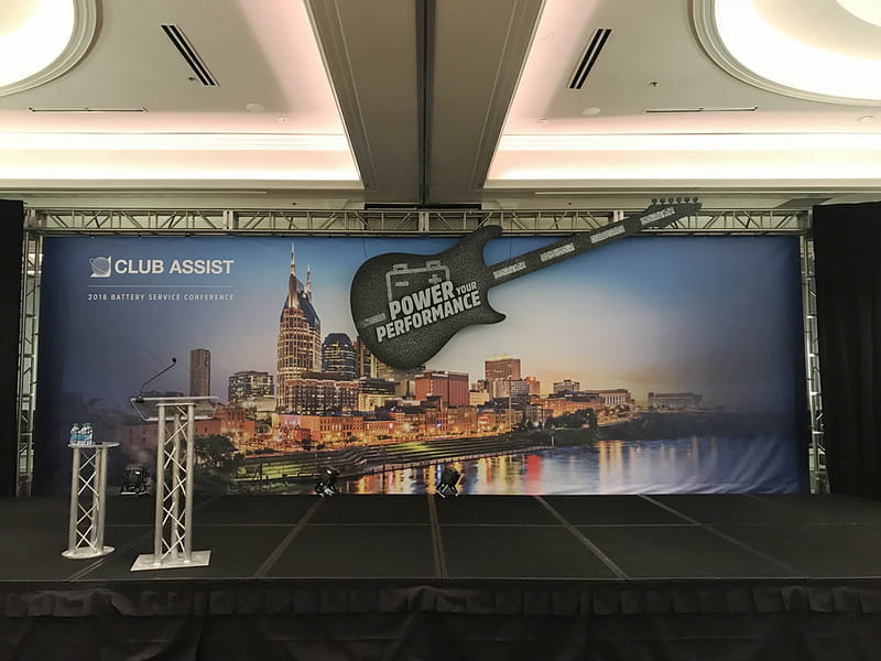 Gigantic Banner for a battery company at a tradeshow