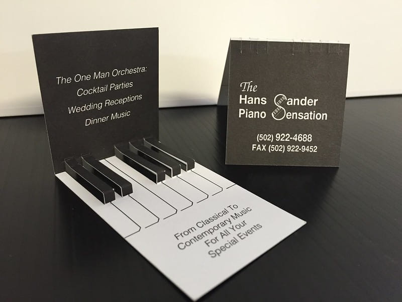 Business Cards for a piano player